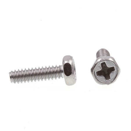 Prime-Line Machine Screw, Indent Hex Head, Phillip Drive #6-32 X 1/2in 18-8 Stainless Steel 25PK 9012347